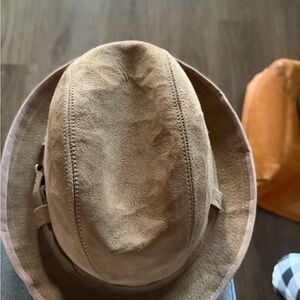 Men's Tan Fedora Hat - genuine leather size 7